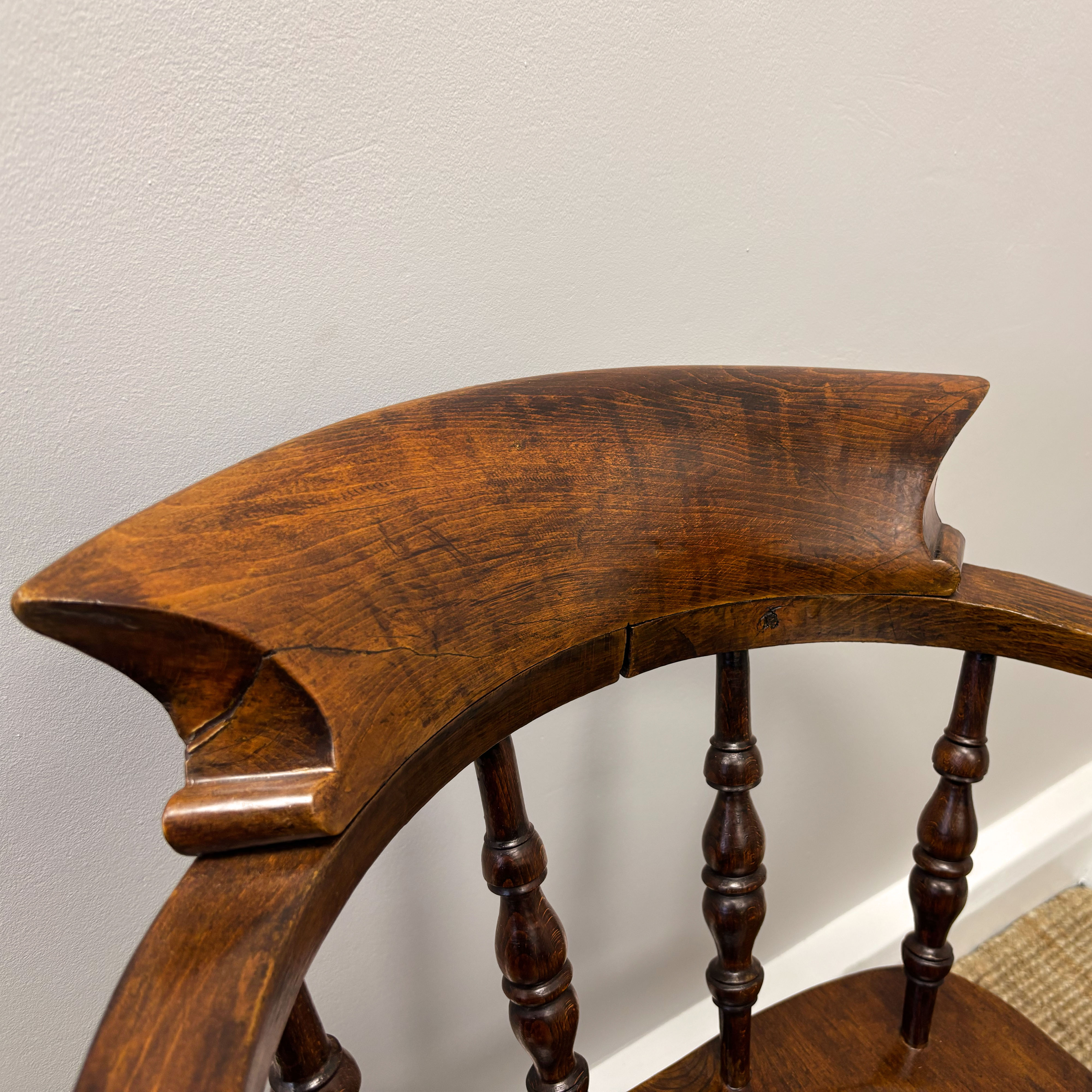 19th Century Ash and Elm Captain’s Armchair