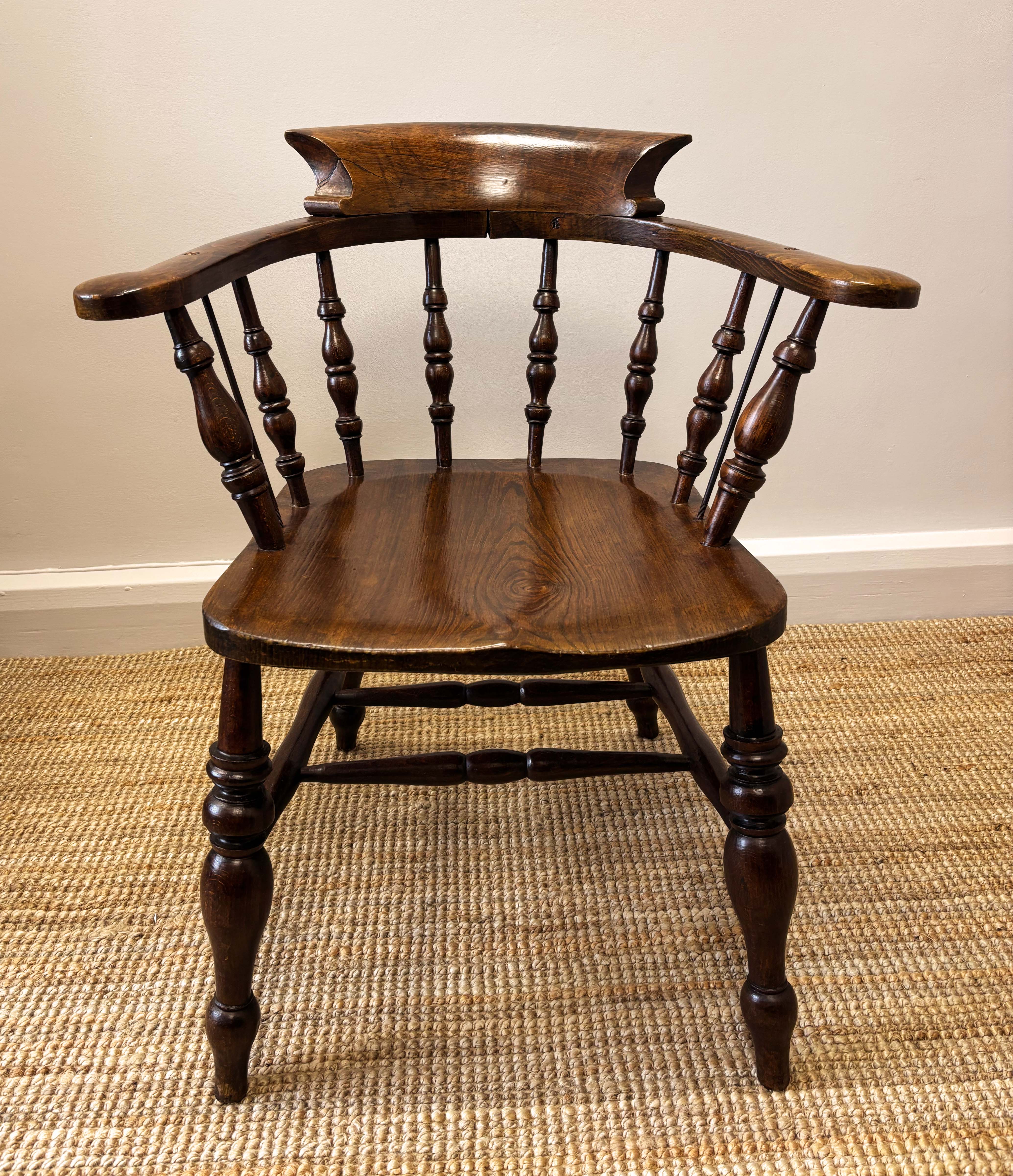 19th Century Ash and Elm Captain’s Armchair