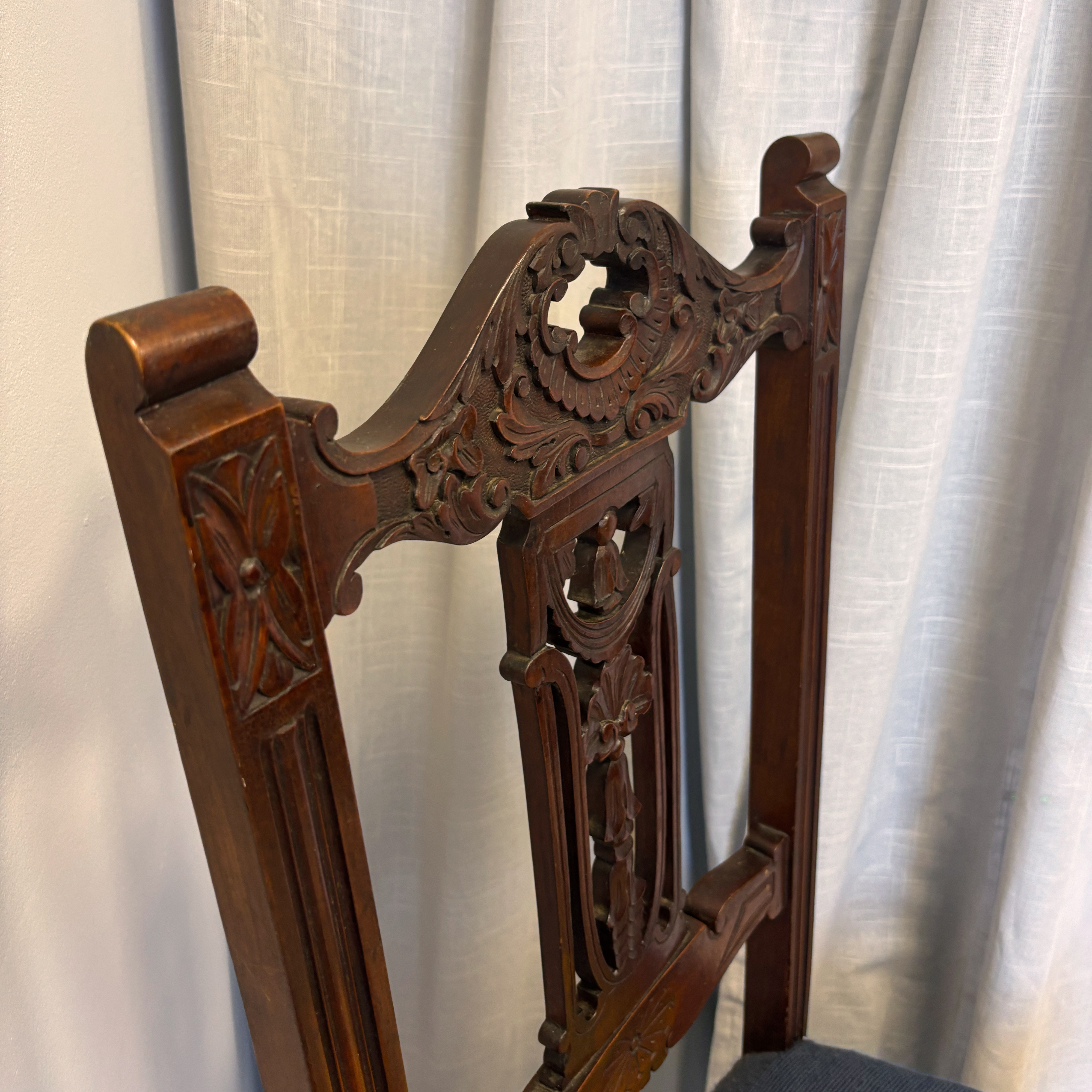 Edwardian Mahogany Floral Needlepoint Chair