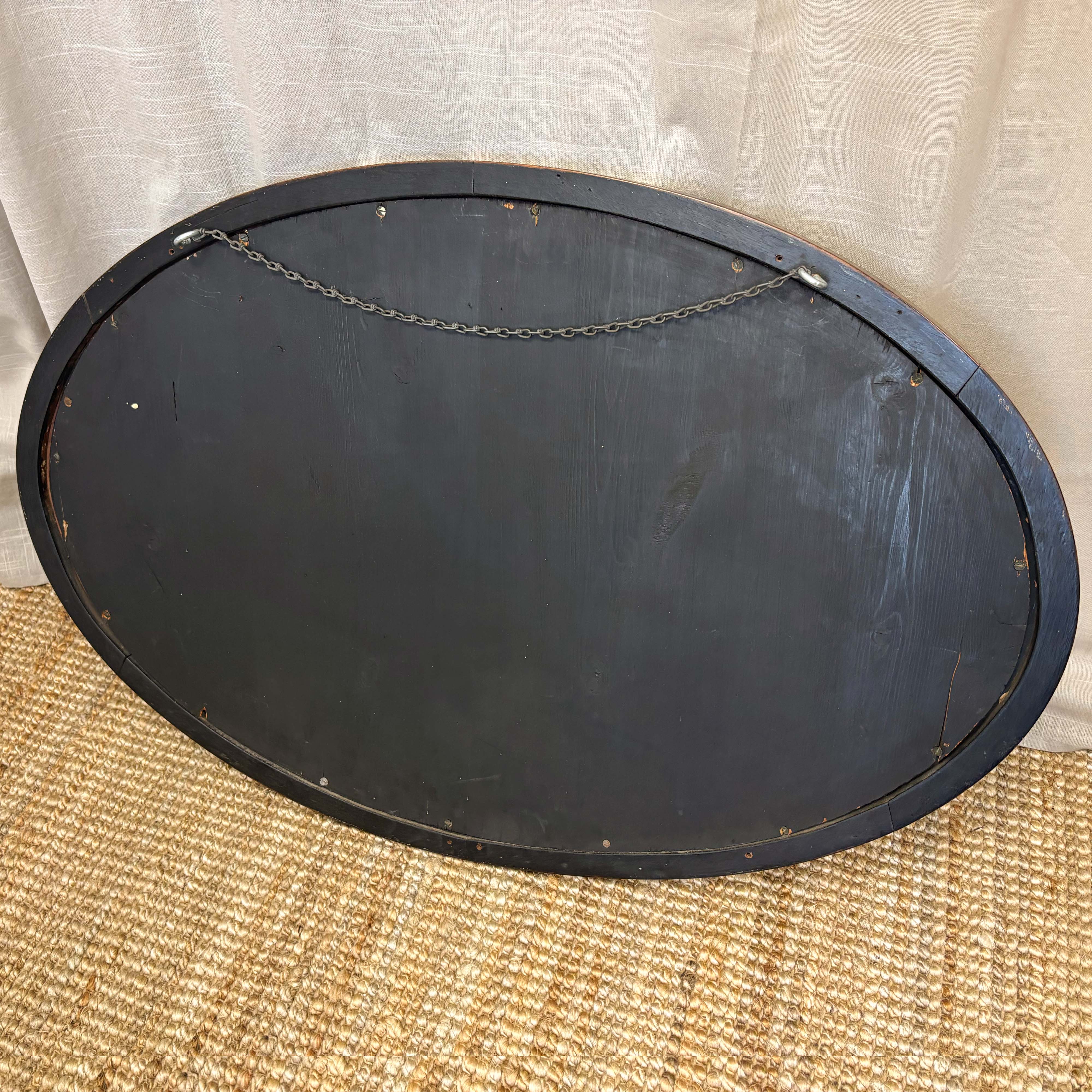 Oval Burr Walnut Framed Wall Mirror